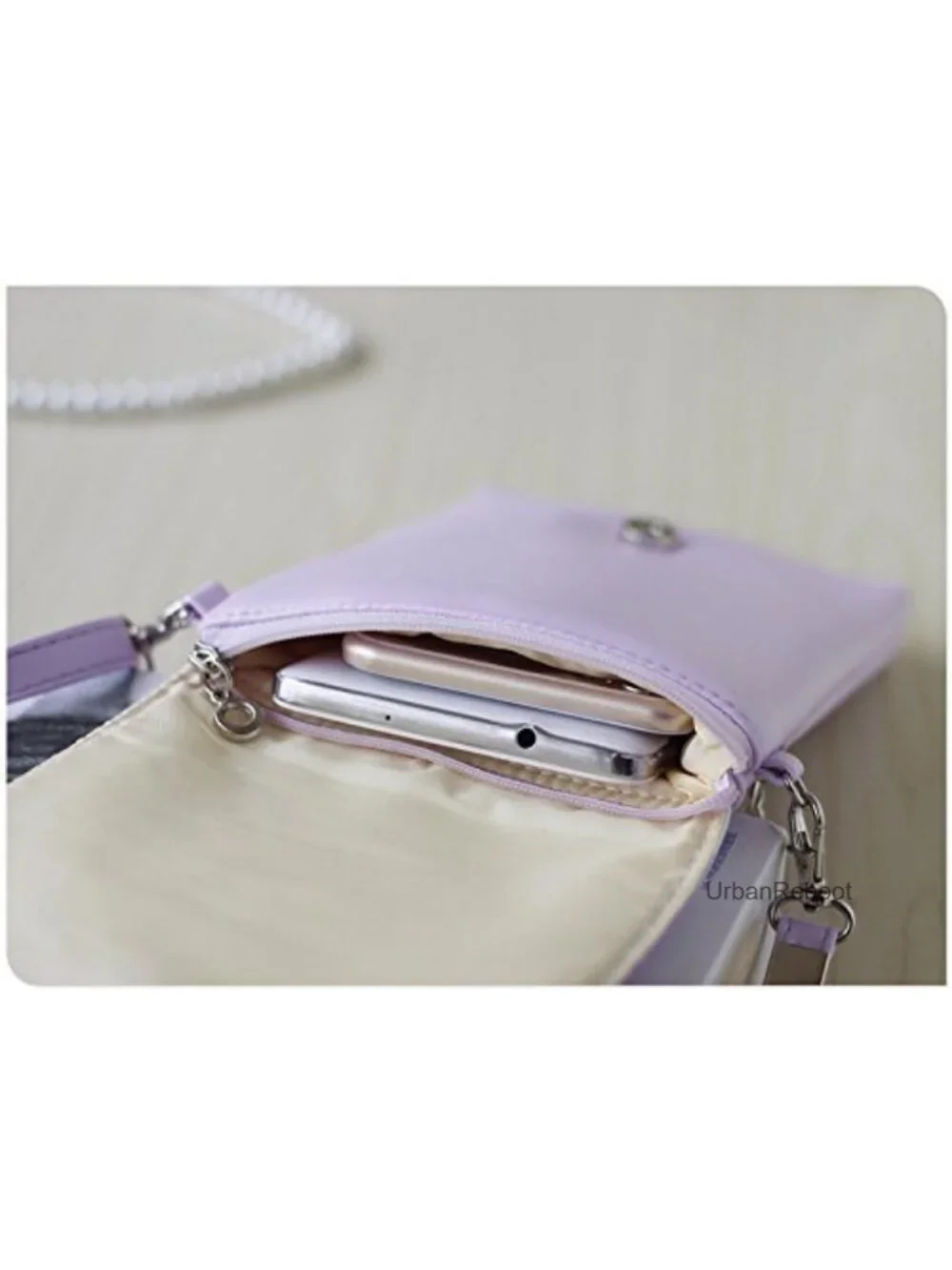 Faux Leather Mini Crossbody Bag Purse Wallet Adjustable Strap